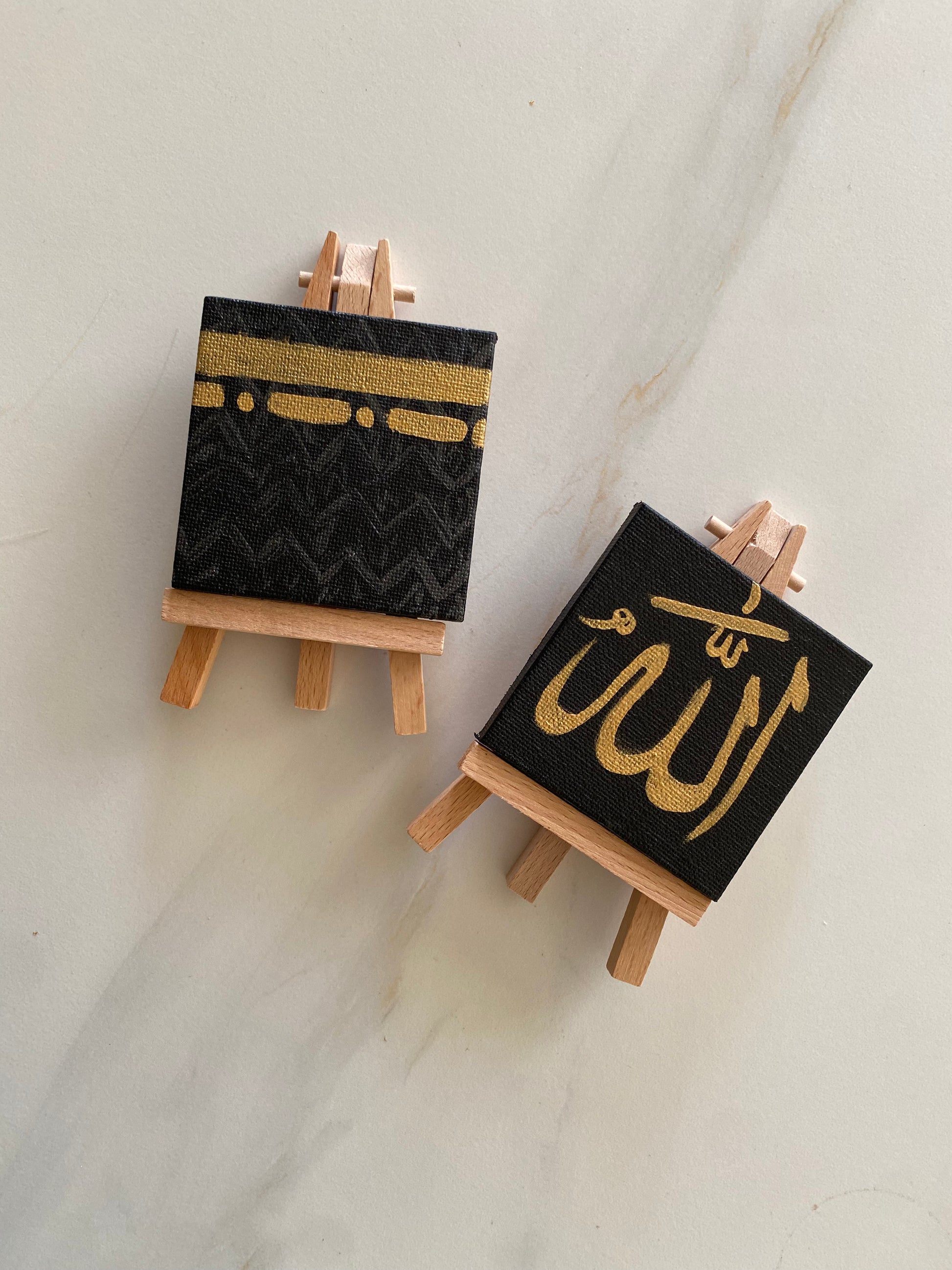 Mini Canvas and Easel Set 2x3 Inch Stretched Canvas Customize Your Own  Canvas Mini Acrylic Painting Islamic Art Arabic Calligraphy 